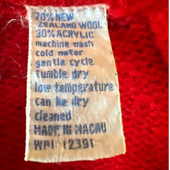 Vintage Northern Isles Red Women Size 34 S Wool Blend Turtleneck Pullover WPL - Picture 8 of 9